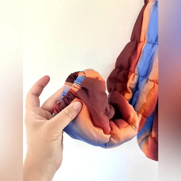 Find Me Now Aurora Puffer Copper Gradient Zip- Up Boxy Tencel Jacket Size XL/XXL - Picture 11 of 16